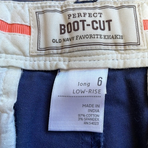 Old Navy Favorite Khakis, perfect boot cut, size 6 LONG TALL, marine blue - Picture 2 of 6